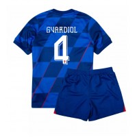 Chorvátsko Josko Gvardiol #4 Vonkajší Detský futbalový dres ME 2024 Krátky Rukáv (+ trenírky)